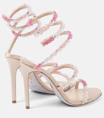 Sandalen Cinderella aus Leder mit Kristallen | Rene Caovilla