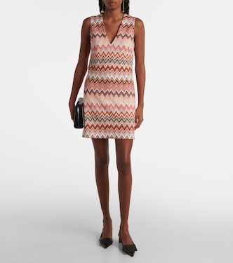 Vestido corto de mezcla de algodón en zigzag | Missoni