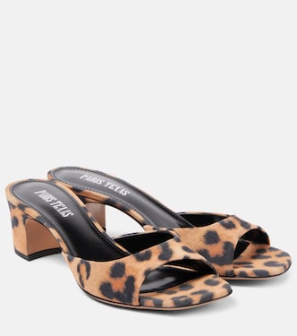 Lara leopard-print suede mules | Paris Texas