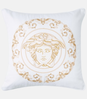 Besticktes Kissen Medusa Gala aus Baumwolle | Versace Home