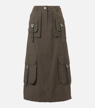 Logo cotton-blend midi skirt  | Acne Studios