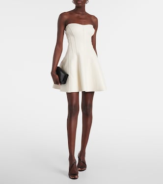 Grace floral-appliqué faux leather minidress | Norma Kamali