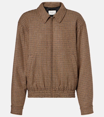 جاكيت مبطنة من الصوف المخلوط بمربعات | Saint Laurent