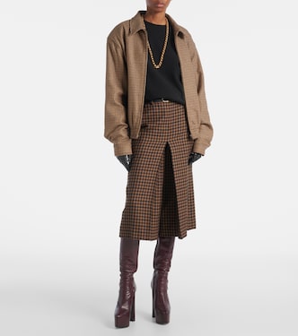 Veste matelassée en laine mélangée à carreaux | Saint Laurent