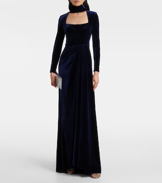 Belted velvet gown | Monique Lhuillier