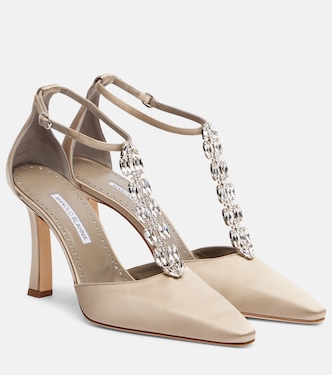 Pumps Molara aus Satin mit Kristallen | Manolo Blahnik
