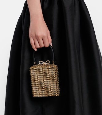 Micro crystal-embellished box bag | Self-Portrait