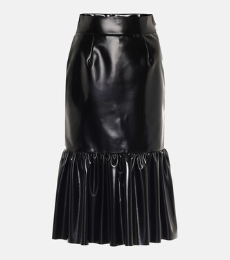 Faux leather midi skirt | Miu Miu