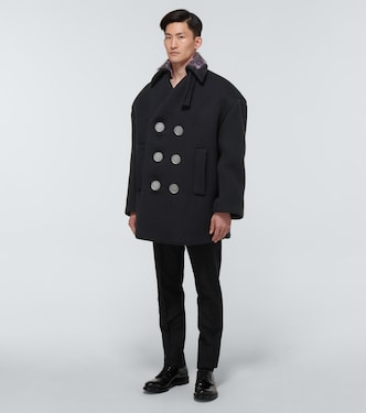 Double-breasted virgin wool peacoat | Prada