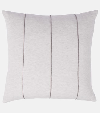 Cuscino in cotone a righe | Brunello Cucinelli