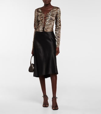 Nicky leopard-print satin top | Rotate
