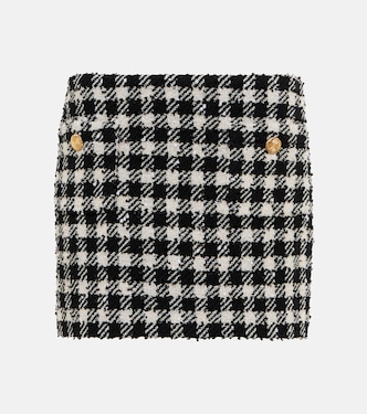 Checked wool-blend bouclé miniskirt | Alessandra Rich
