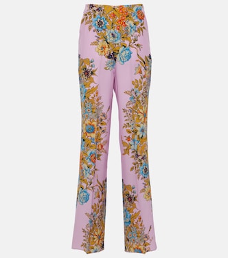 Floral high-rise silk wide-leg pants | Etro