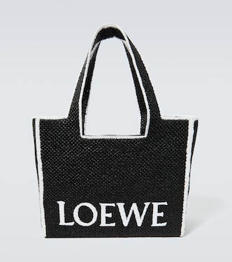 Logo Large raffia shopper | Loewe