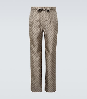 GG silk straight pants | Gucci