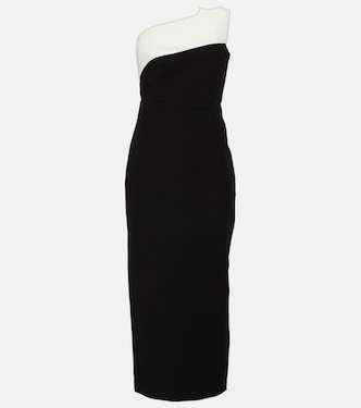 Robe midi bustier en crêpe | Roland Mouret