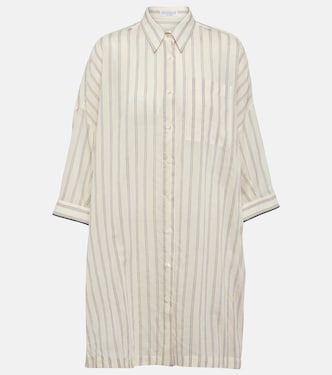 Camicia in seta e cotone a righe | Brunello Cucinelli
