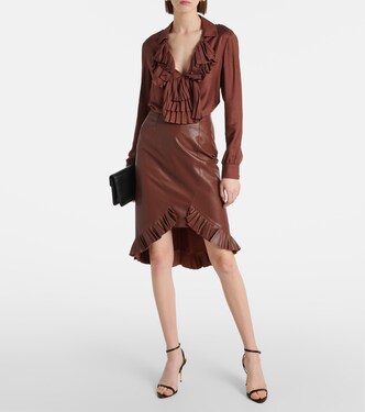 Blusa in twill con volant | Tom Ford