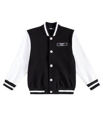 Chaqueta varsity de algodón con logo | Balmain Kids