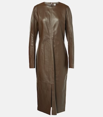 Paneled leather midi dress | Toteme