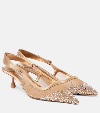 Amel 50 embellished mesh slingback pumps | Jimmy Choo