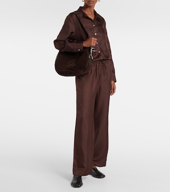 Weite High-Rise-Hose Aurelia aus Crêpe | Asceno