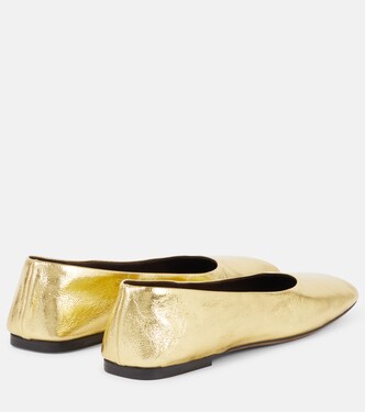 Ballerines Square en cuir métallisé | The Row