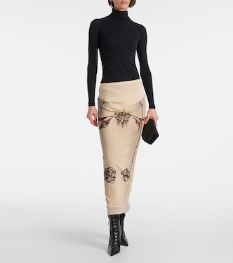 Gonna midi in jersey con stampa | Jean Paul Gaultier