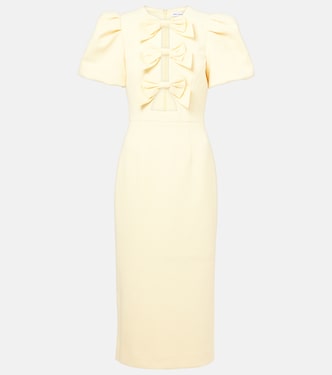 Annabelle bow-detail crêpe midi dress | Rebecca Vallance