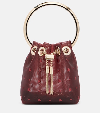 Bon Bon Micro mesh bucket bag | Jimmy Choo