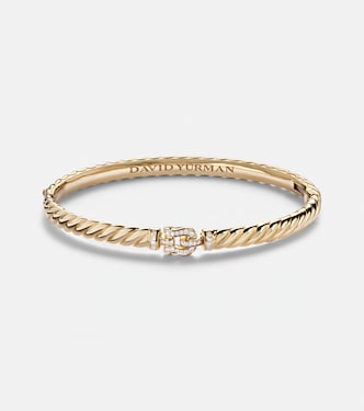 Sculpted Cable Buckle 18kt gold bracelet with diamonds | David Yurman