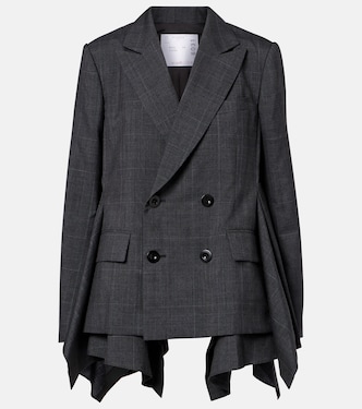 Prince of Wales checked wool blazer | Sacai