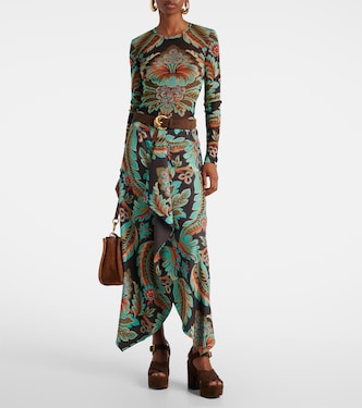 Floral asymmetric wrap skirt | Etro