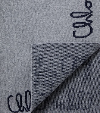 Logo cotton and wool scarf | Chloé Kids
