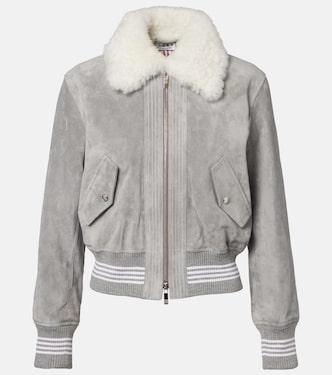 Shearling-trimmed suede jacket | Thom Browne