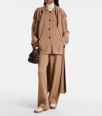 High-rise wool and cashmere wide-leg pants | Jardin des Orangers
