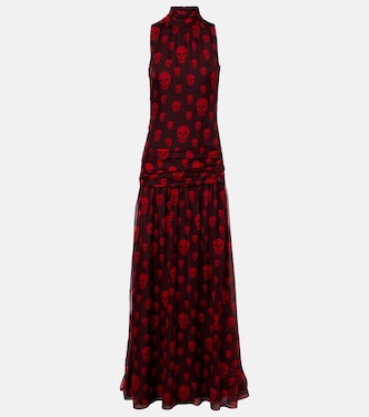 Skull silk maxi dress | McQueen