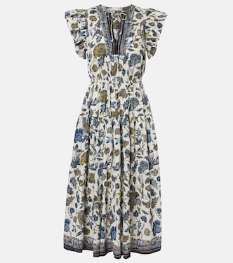 Robe midi Kairi imprimée en coton mélangé | Ulla Johnson