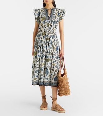 Kairi gathered cotton-blend midi dress | Ulla Johnson