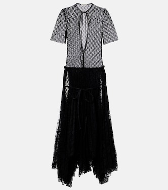 Sheer pleated lace maxi dress | JW Anderson