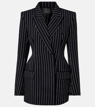 Blazer de lana virgen con raya diplomática | Mugler
