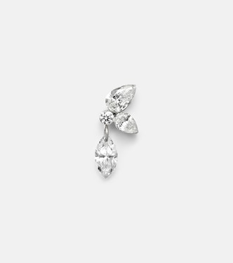 Echo 18kt white gold single earring with diamonds | Maria Tash