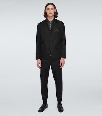 Blazer de nylon de botonadura simple | Prada