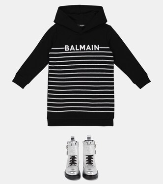 Kapuzenkleid aus Baumwolle | Balmain Kids