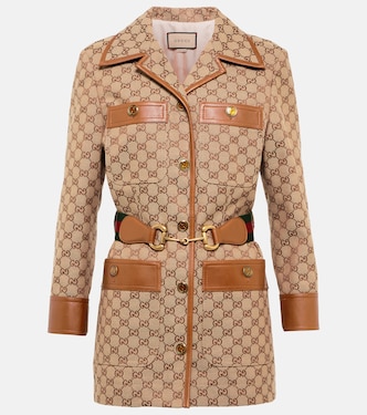 Jacke Horsebit GG aus Canvas mit Leder | Gucci