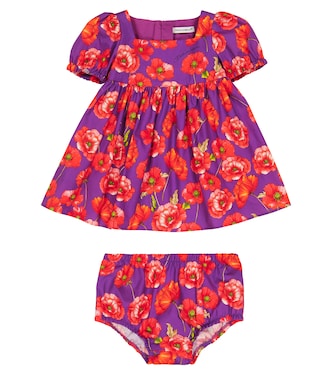 Bebé - vestido y braga de algodón floral | Dolce&Gabbana Kids