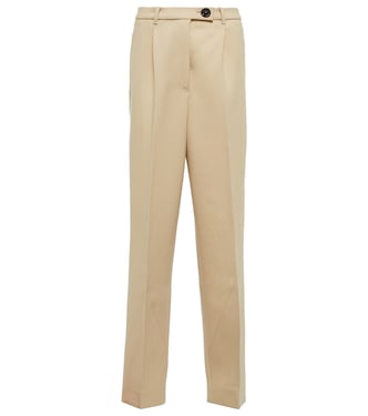 High-rise wool-blend straight pants | Peter Do