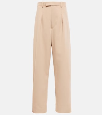 Pantalon droit à taille haute en laine | Wardrobe.NYC