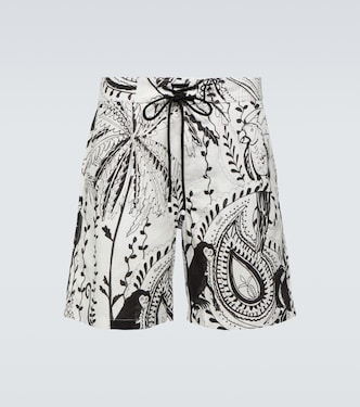 Shorts de algodón y lino estampados | Alanui