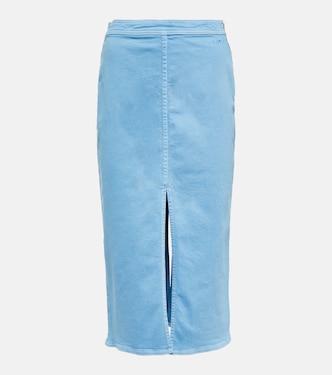 Falda midi en denim de tiro alto | Marni